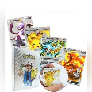 55 Pack Pokemon Cards Silver Foil Vmax GX Energy Card Pokemon Charizard New